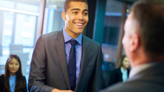 college student interviewing for internship
